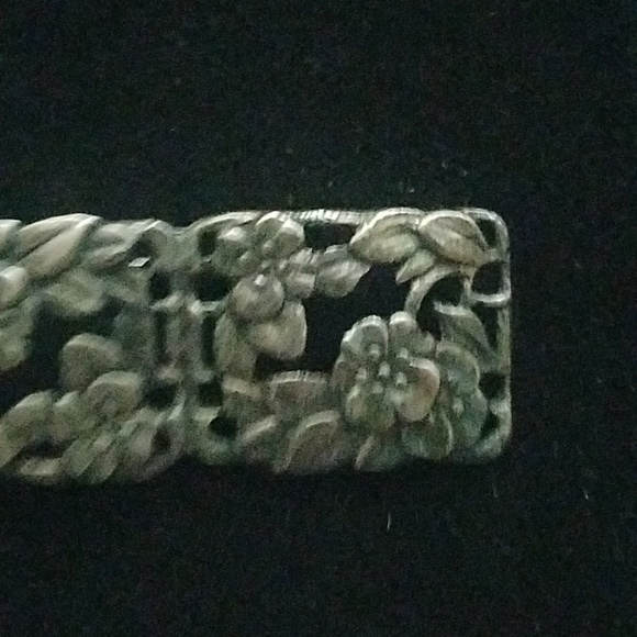 3" Sterling Silver Floral Brooch Pin - Picture 3 of 3